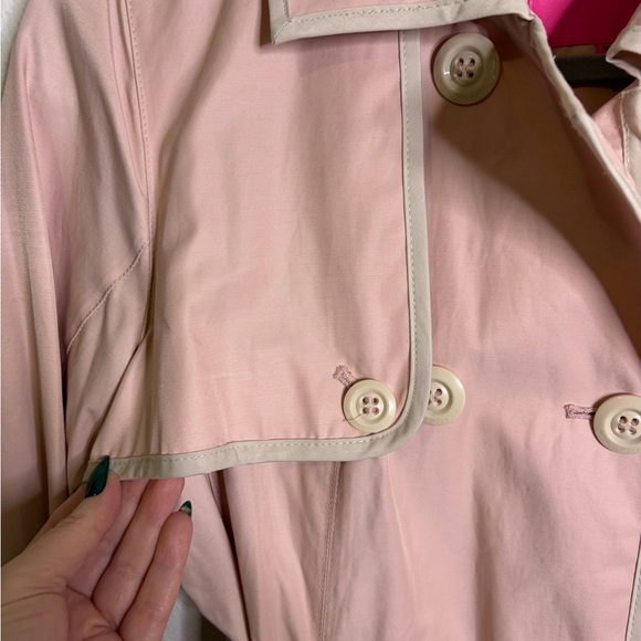 Betsey Johnson Light Pink Trench Coat coquette corset swing twirl sz L jacket - Picture 16 of 16